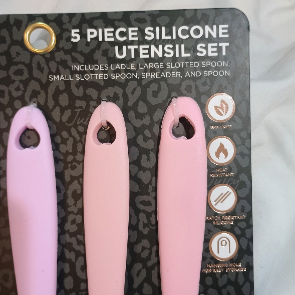 Juicy Couture Pink & Purple 5 Piece Silicone Cooking Utensil Set - Picture 3 of 3